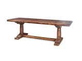 une image représentant une table en bois avec un plateau et un piètement en bois