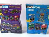 two boxes of toys that are sitting next to each other