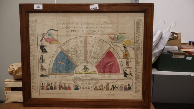 Gravure encadrée « chambre des députés session de 1819 »