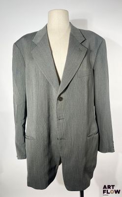 GIORGIO ARMANI - Costume 2 pièces en laine - Tissu gris à ch…