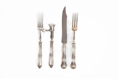 Réunion de partie de services à découper le gigot comprenant une fourc - Photo 1