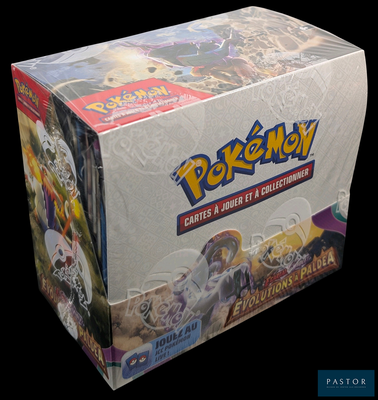 une boîte de cartes à collectionner Pokémon sur fond noir