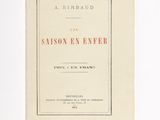 the front cover of a book with red lettering on it