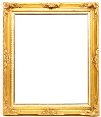Miroir en bois et stuc doré à décor de coquilles - Style Lou…