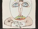 une image représentant le dessin d'une femme debout sur une table