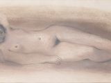 drawing of a nude woman laying down on her stomach