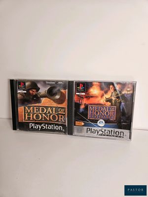 a couple of video games sitting on top of a white counter