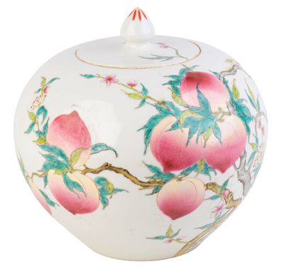un vase blanc orné de fleurs roses et de feuilles vertes