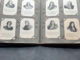 an open book with pictures of people on it