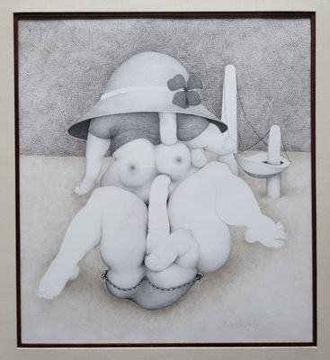 Pierre DABOVAL (1918-2015) Composition érotique