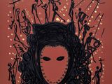 the cover of a book with a drawing of a woman ' s face surrounded by other people