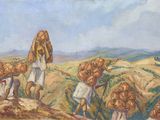 une image représentant un tableau où l'on voit un groupe de personnes sur une colline