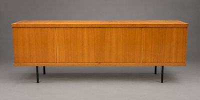 a mid century danish teak sideboard with black legs