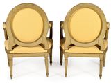 pair of louis xvi style armchairs in the manner of louis xvi