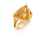 a yellow sapphire and diamond ring, by van cleef