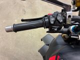 a close up view of a motorcycle handlebars