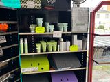 a display of cosmetics products on the shelves in the store
