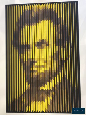 une image représentant une peinture abstraite jaune et noire