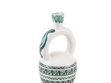 an image of a white and green vase on a white background