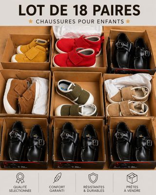 lot de 18 paires de chaussures pour enfants