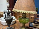 a lamp that is sitting on a table next to a lamp