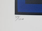 an image of a painting of a blue and black rectangle