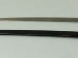 two different types of swords on a white surface