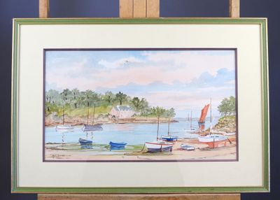 Renée DORSO (XXe siècle) La maison rose à Séné, en Bretagne