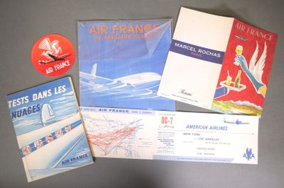 AIR FRANCE Lot de documents anciens : plaquette de présentat…
