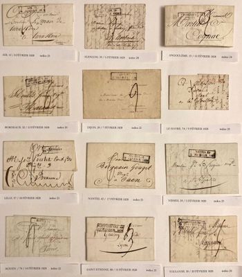 une image représentant une collection d'anciennes enveloppes portant des inscriptions
