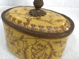 an image of a yellow box with a pine on top of it