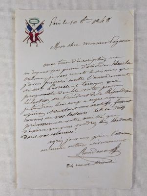 Léon-Frédéric RONDEAU (1793-1857), Lettre autographe manuscr…