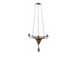 an image of a wooden chandelier hanging from a ceiling