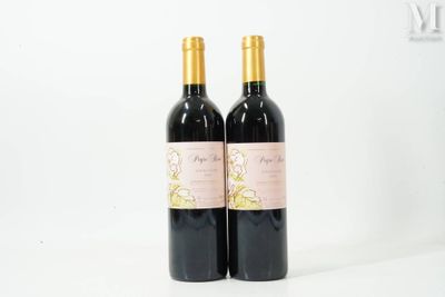 deux bouteilles de vin posées sur une table blanche
