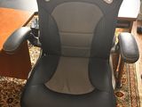 an image of a black office chair in a home office