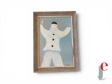 une photo d'un tableau représentant un homme les mains en l'air