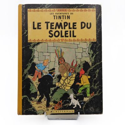 Tintin Temple du soleil Dos toilé jaune B29 1960