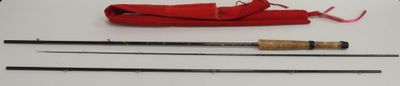 two fishing rods and a fishing rod on a white surface