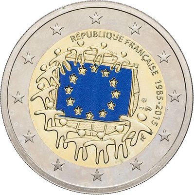 an image of a coin with a picture of a flag on it