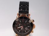 Montre Michael Korsch avec cadran noir et boîtier plaqué or rose