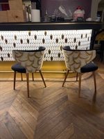 2 Fauteuils CASUAL DIXIE, noir/beige/doré, petits accrocs (photo 2)