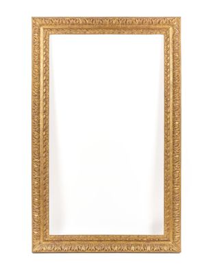 a gold frame with a white background