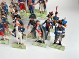 many figurines of different types of soldiers on display