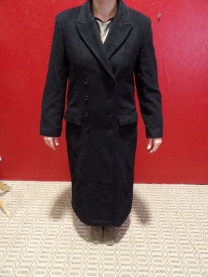 CACHAREL, Manteau en laine et cachemire angora noir (état d'…