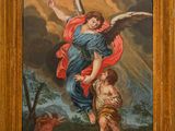 une image représentant un tableau d'un ange et d'un enfant