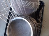 a lot of dishes that are sitting on a tray