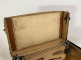 an open suitcase with a handle and a handle on it