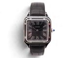 une image représentant une montre noire dont le cadran est orné de chiffres romains