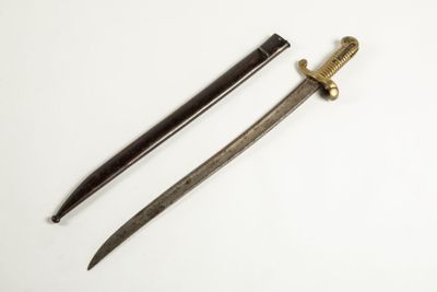 Baïonnette yatagan modèle 1840, poignée en bronze marquage p… - Photo 1