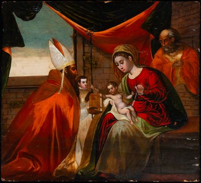 une image représentant un tableau où figurent un homme, une femme et un bébé